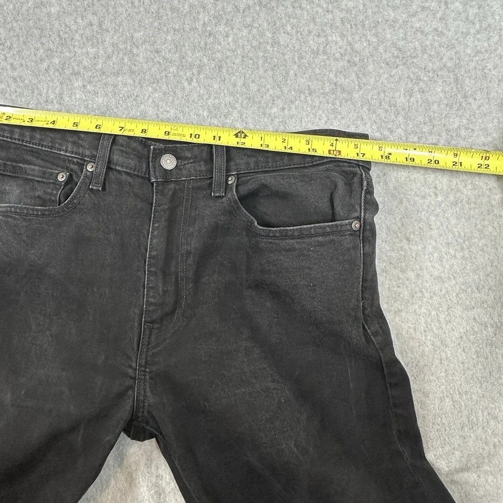Levi's 502 Men's Premium Jeans 34x30 Black Denim Leather Patch Big E Tag